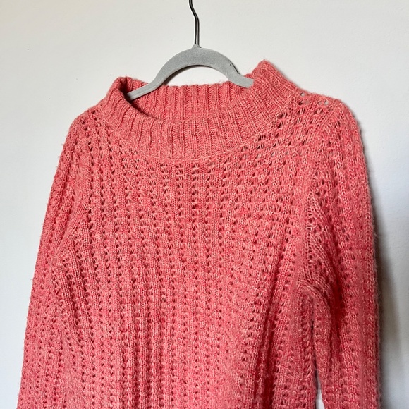 Anthropologie Field Flower Waffle Knit Wool-blend Sweater in Coral Size Medium - Picture 7 of 10